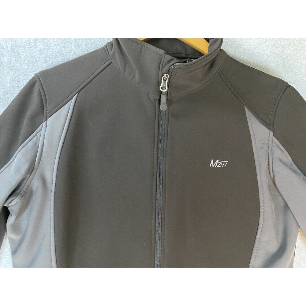 Minus Zero Jacket Women's M Black‎ Gray Fleece Lined Stretch Mock Neck Full Zip - Picture 3 of 11